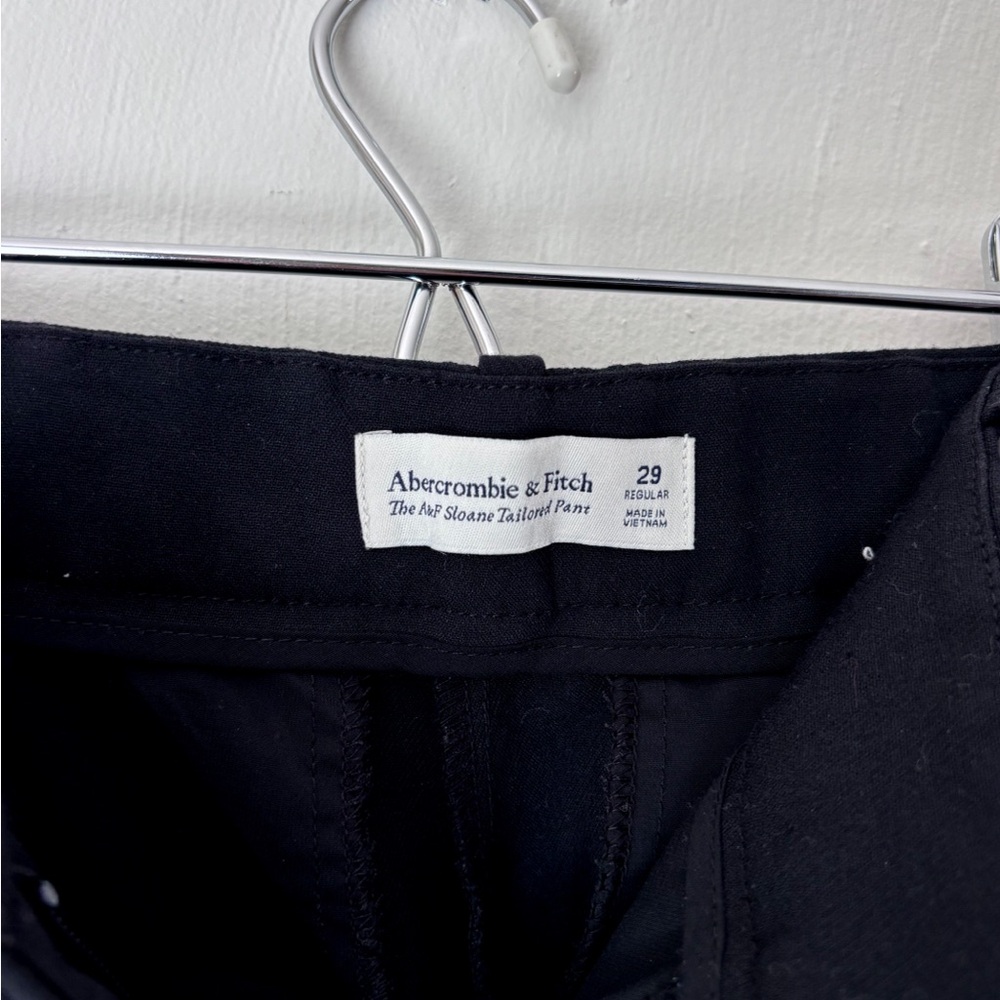 Abercrombie & Fitch A & F Sloane Tailored Wide Leg Trousers Black - Picture 5 of 5